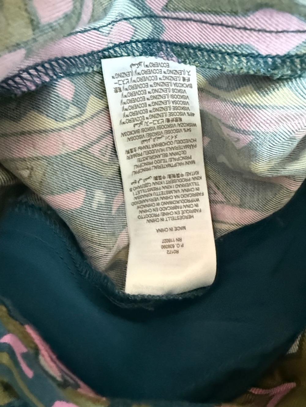Boden Wide-Leg Printed Maxi Pants in Teal, Olive & Pink; size 10; - Picture 4 of 8